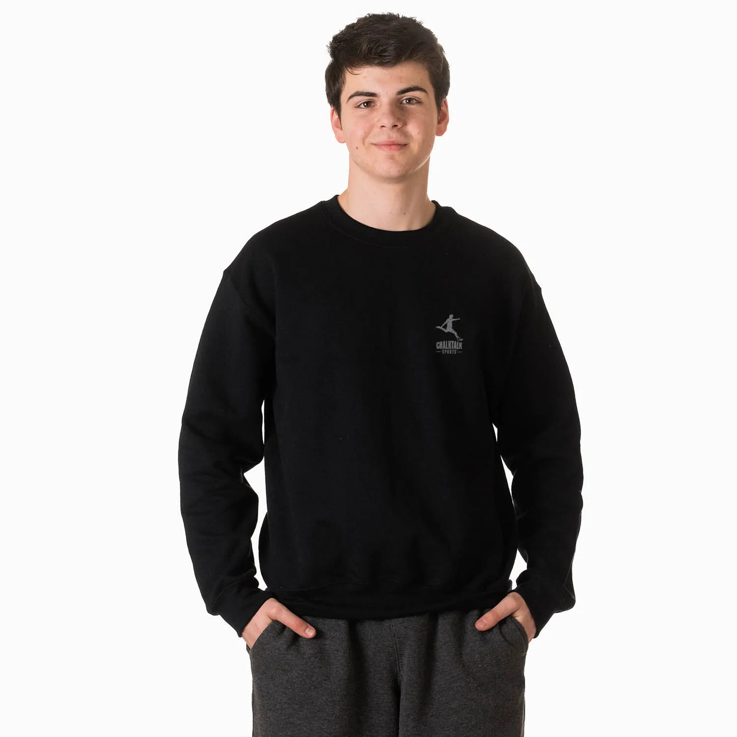 Soccer Crewneck Sweatshirt - Soccer Heartbeat (Back Design) 